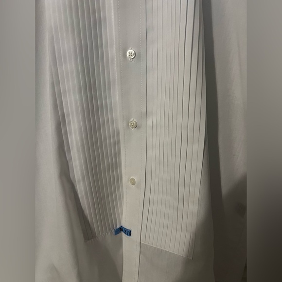 Southeastern Mens Tuxedo Shirt Sz S 30/31 White Button Up Pleated Poly Cotton - Picture 3 of 9